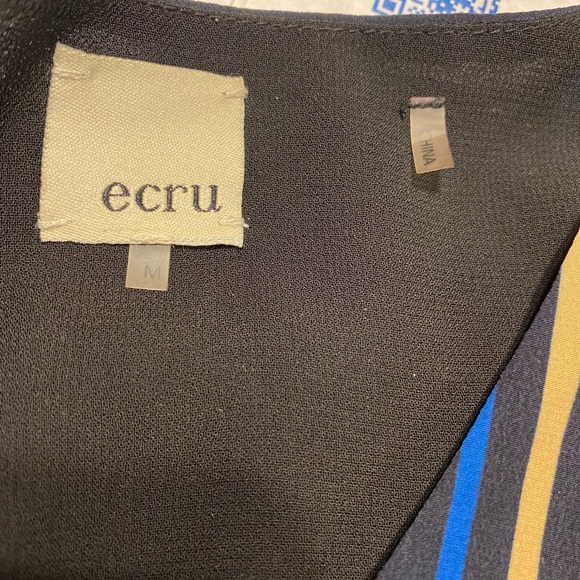 Ecru Silk Floral V-Neck Blouse - Picture 8 of 8